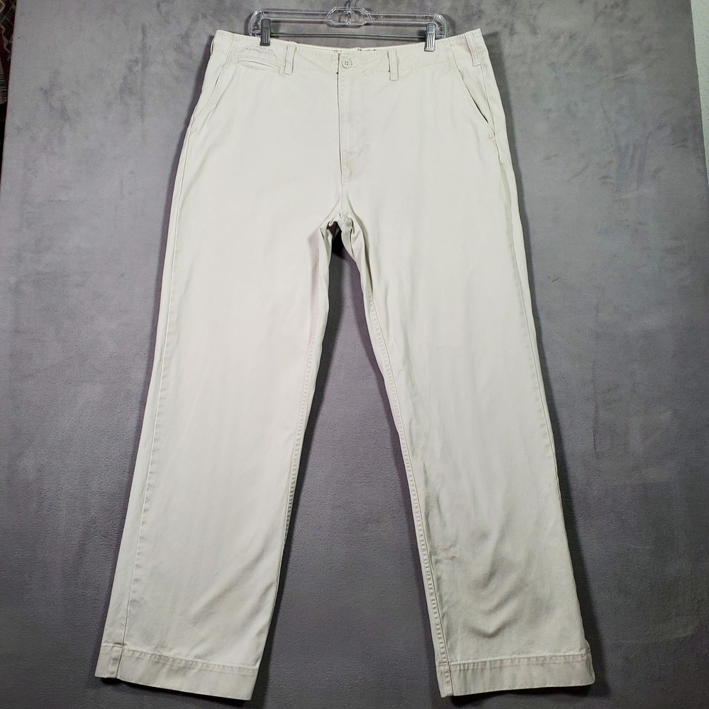 VTG Polo‎ Jeans Co Ralph Lauren Chinos Mens 36x32 Beige Twill Prep Y2K Classic